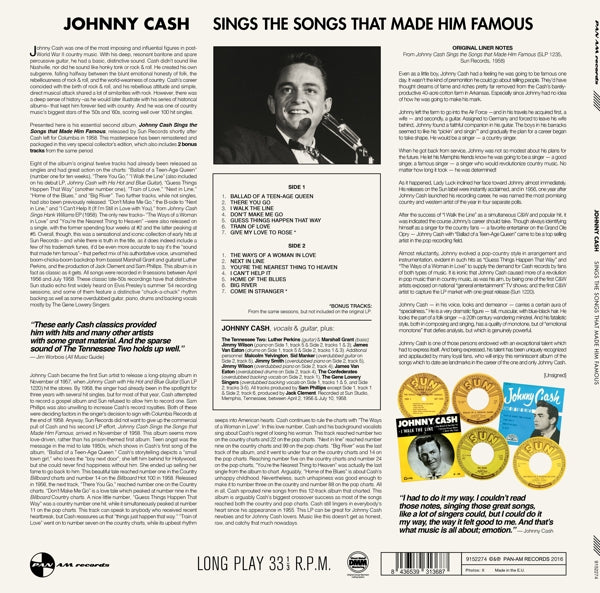 Johnny Cash - Sings The Songs..  |  Vinyl LP | Johnny Cash - Sings the Songs That Made Him Famous  (LP) | Records on Vinyl