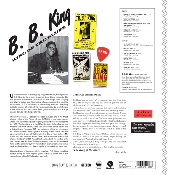 B.B. King - King Of The Blues  |  Vinyl LP | B.B. King - King Of The Blues  (LP) | Records on Vinyl