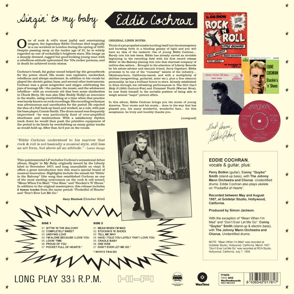 Eddie Cochran - Singin' To My Baby  |  Vinyl LP | Eddie Cochran - Singin' To My Baby  (LP) | Records on Vinyl