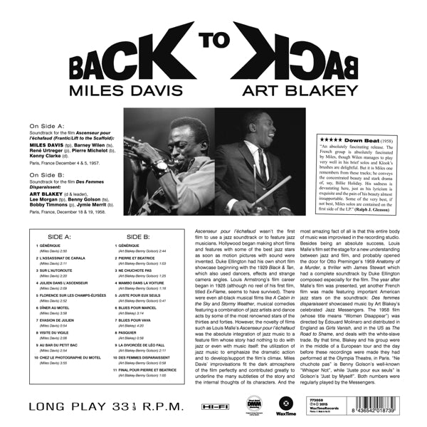 Miles Davis & Ar Blakey - Back To Back  |  Vinyl LP | Miles Davis & Ar Blakey - Back To Back  (LP) | Records on Vinyl