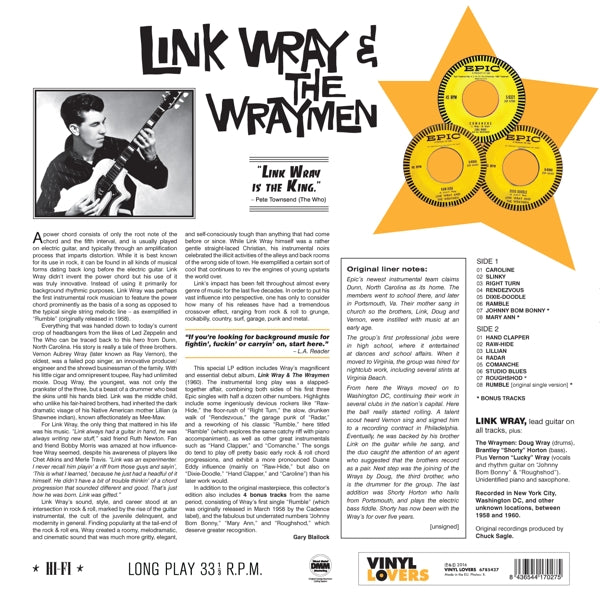 Link Wray & Wraymen - Link Wray & Wraymen  |  Vinyl LP | Link Wray & Wraymen - Link Wray & Wraymen  (LP) | Records on Vinyl