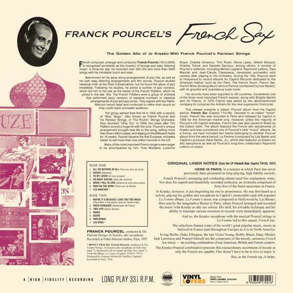 Franck Pourcel - French Sax  |  Vinyl LP | Franck Pourcel - French Sax  (LP) | Records on Vinyl
