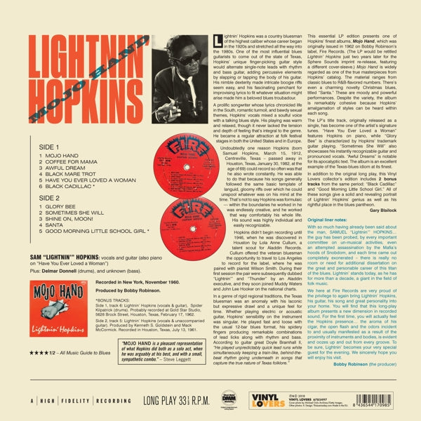 Lightnin' Hopkins - Mojo Hand  |  Vinyl LP | Lightnin' Hopkins - Mojo Hand  (LP) | Records on Vinyl