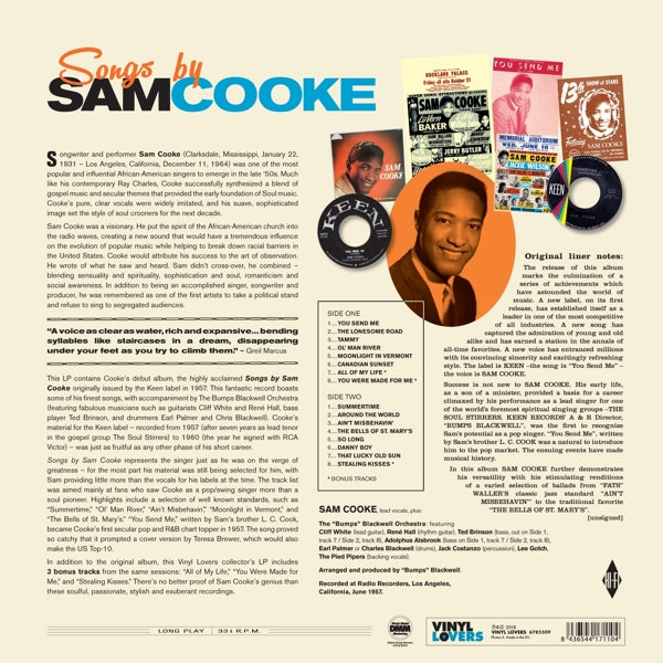Sam Cooke - Songs By Sam Cooke  |  Vinyl LP | Sam Cooke - Songs By Sam Cooke  (LP) | Records on Vinyl
