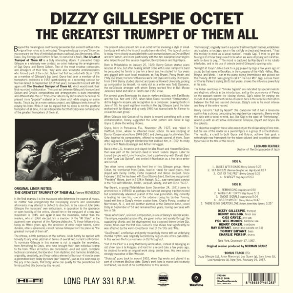 Dizzy Gillespie Octet - Greatest Trumpet Of.. |  Vinyl LP | Dizzy Gillespie Octet - Greatest Trumpet Of.. (LP) | Records on Vinyl