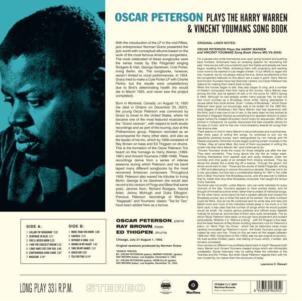 Oscar Peterson - Plays The Harry Warren.. |  Vinyl LP | Oscar Peterson - Plays The Harry Warren.. (LP) | Records on Vinyl