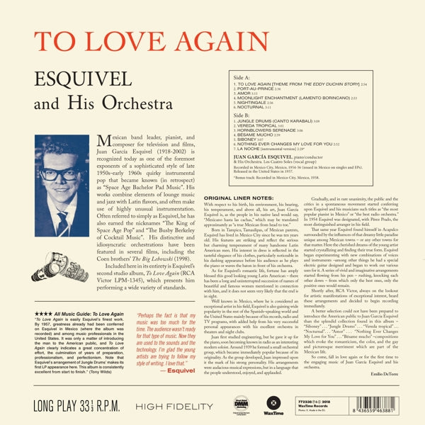 Esquivel And His Orchestr - To Love Again  |  Vinyl LP | Esquivel And His Orchestr - To Love Again  (LP) | Records on Vinyl