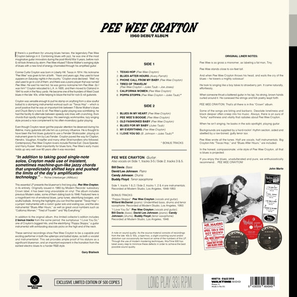 Pee Wee Crayton - 1960 Debut Album |  Vinyl LP | Pee Wee Crayton - 1960 Debut Album (LP) | Records on Vinyl