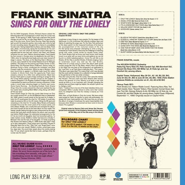 Frank Sinatra - Only The Lonely |  Vinyl LP | Frank Sinatra - Only The Lonely (LP) | Records on Vinyl