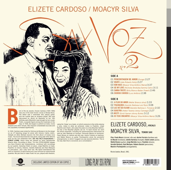 Elizeth Cardoso & Moacyr - Sax Voz No. 2  |  Vinyl LP | Elizeth Cardoso & Moacyr - Sax Voz No. 2  (LP) | Records on Vinyl