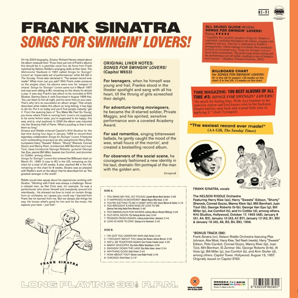 Frank Sinatra - Songs For Swingin'.. |  Vinyl LP | Frank Sinatra - Songs For Swingin' Lovers (LP) | Records on Vinyl