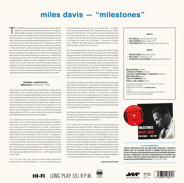 Miles Davis - Milestones  |  Vinyl LP | Miles Davis - Milestones  (LP) | Records on Vinyl