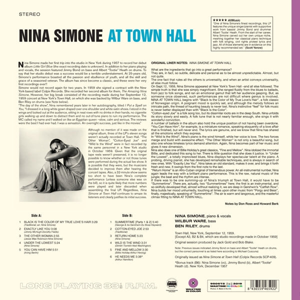 Nina Simone - At Town Hall  |  Vinyl LP | Nina Simone - At Town Hall  (LP) | Records on Vinyl