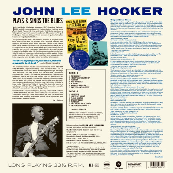 John Lee Hooker - Plays And..  |  Vinyl LP | John Lee Hooker - Plays And sings the blues (LP) | Records on Vinyl