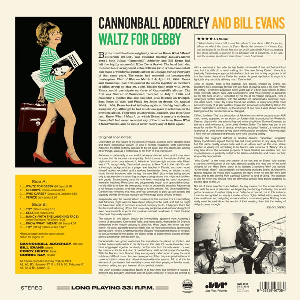 Cannonbal And B Adderley - Waltz For Debby  |  Vinyl LP | Cannonbal And B Adderley - Waltz For Debby  (LP) | Records on Vinyl
