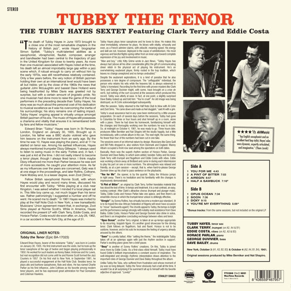 Tubby Hayes - Tubby The Tenor  |  Vinyl LP | Tubby Hayes - Tubby The Tenor  (LP) | Records on Vinyl