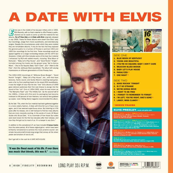 Elvis Presley - A Date With Elvis  |  Vinyl LP | Elvis Presley - A Date With Elvis  (LP) | Records on Vinyl