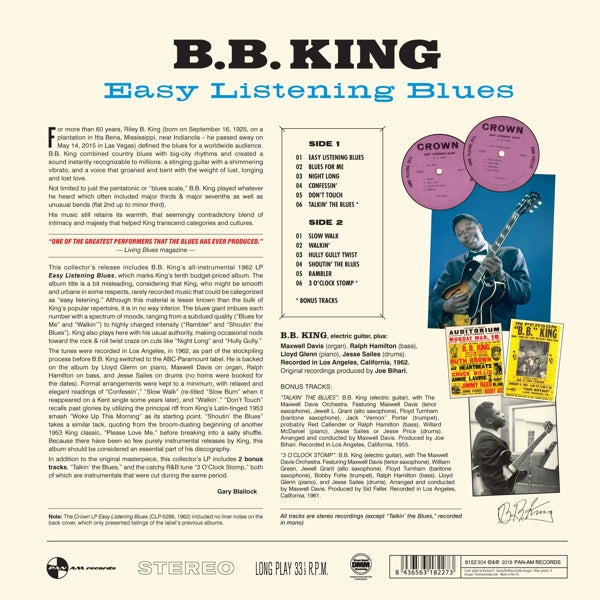 B.B. King - Easy Listening Blues |  Vinyl LP | B.B. King - Easy Listening Blues (LP) | Records on Vinyl