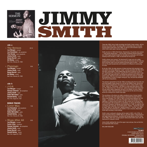 Jimmy Smith - Sermon! + 2 |  Vinyl LP | Jimmy Smith - Sermon! + 2 (LP) | Records on Vinyl