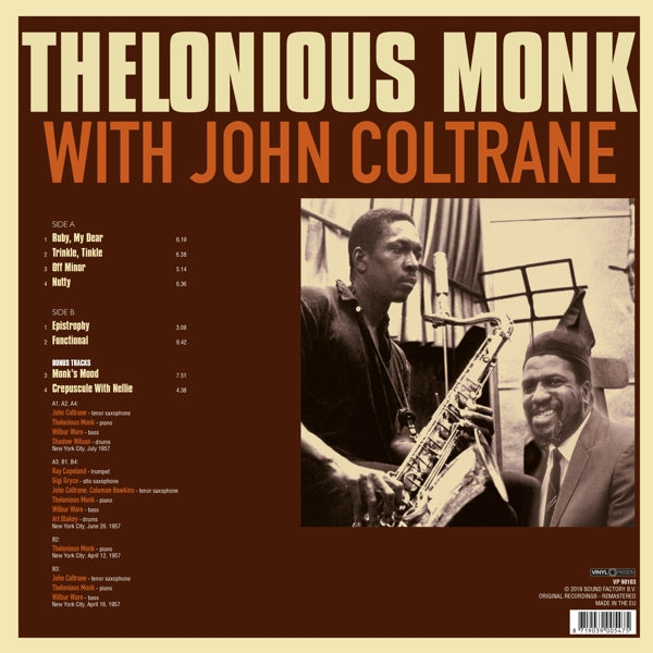 Thelonious Monk - With John Coltrane..  |  Vinyl LP | Thelonious Monk - With John Coltrane..  (LP) | Records on Vinyl