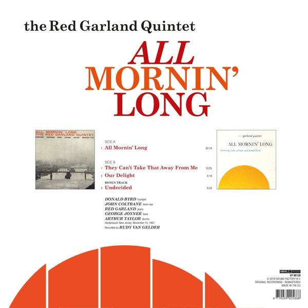 Red Garland Quintet - All Mornin' Long |  Vinyl LP | Red Garland Quintet - All Mornin' Long (LP) | Records on Vinyl